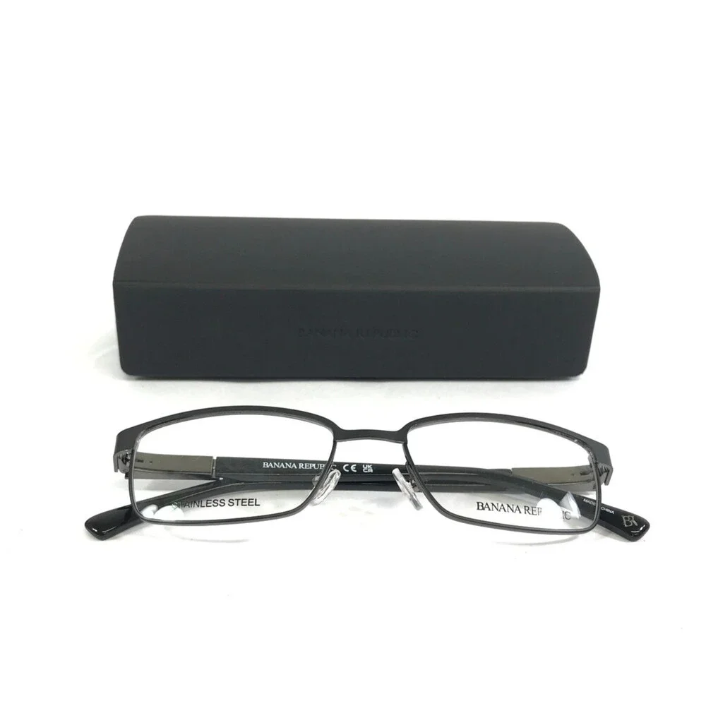 Banana Republic Eyeglasses Frames BR100 TI7 Ruthenium Matte Black Gray 52-18-140